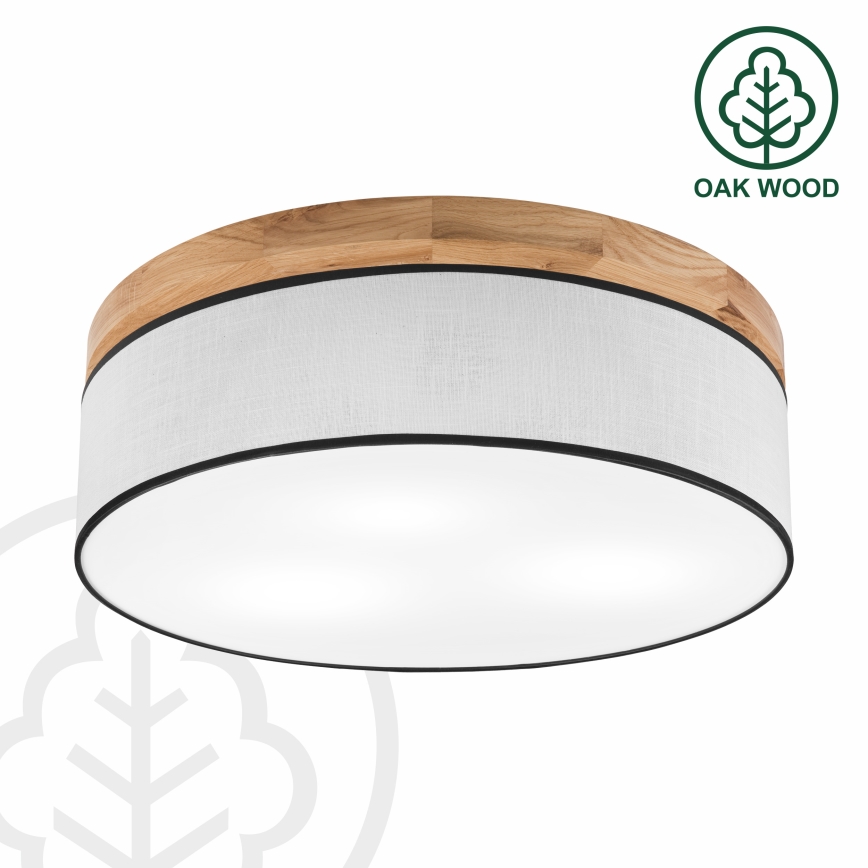 Brilagi - LED Φωτιστικό οροφής BELLADONNA 3xE27/15W/230V διάμετρος 50 cm λευκό/δρυς