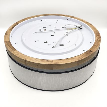 Brilagi - LED Φωτιστικό οροφής BELLADONNA 3xE27/15W/230V διάμετρος 50 cm λευκό/δρυς