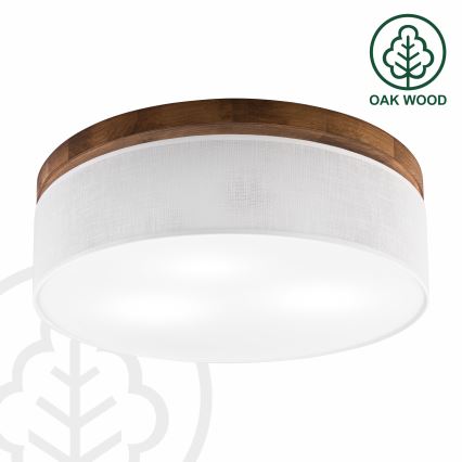 Brilagi - LED Φωτιστικό οροφής BELLADONNA 3xE27/15W/230V διάμετρος 50 cm λευκό/δρυς κερασιά