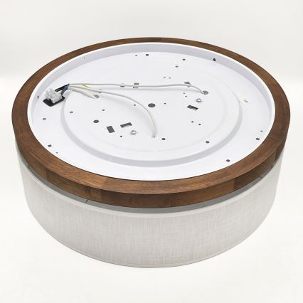 Brilagi - LED Φωτιστικό οροφής BELLADONNA 3xE27/15W/230V διάμετρος 50 cm λευκό/δρυς κερασιά