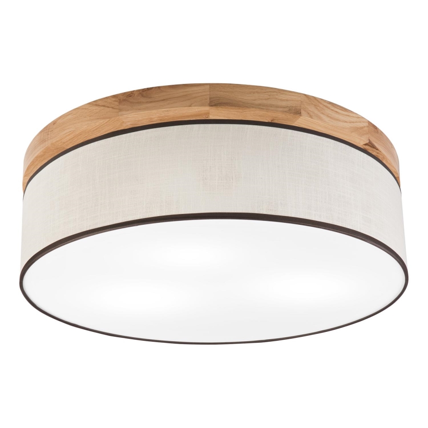 Brilagi - LED Φωτιστικό οροφής BELLADONNA 3xE27/15W/230V διάμετρος 50 cm κρεμ/δρυς