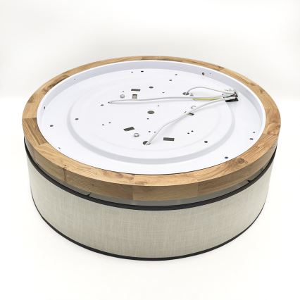 Brilagi - LED Φωτιστικό οροφής BELLADONNA 3xE27/15W/230V διάμετρος 50 cm κρεμ/δρυς