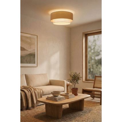 Brilagi - LED Φωτιστικό οροφής BOHO ECO 1xE27/10W/230V Ø 40 cm μπεζ/κρεμ