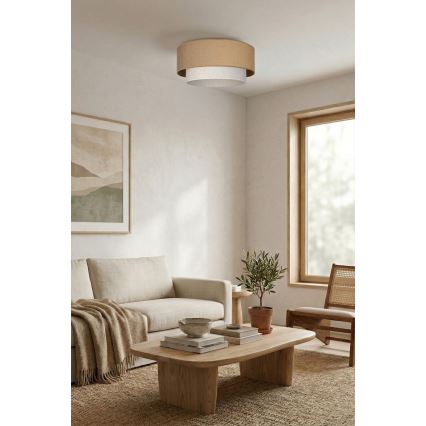 Brilagi - LED Φωτιστικό οροφής BOHO ECO 1xE27/10W/230V Ø 40 cm μπεζ/κρεμ