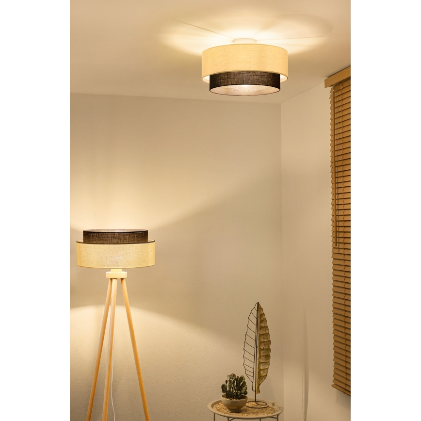 Brilagi - LED φωτιστικό οροφής BOHO STYLE 1xE27/15W/230V Ø 40 cm κρεμ/καφέ