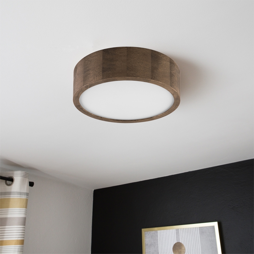 Brilagi - LED φωτιστικό οροφής CARVALHO 1xE27/15W/230V σε χρώμα δρυός/καρυδιάς Ø 27 εκ.