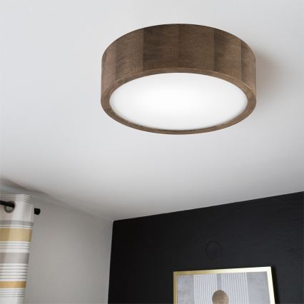 Brilagi - LED φωτιστικό οροφής CARVALHO 1xE27/15W/230V σε χρώμα δρυός/καρυδιάς Ø 27 εκ.