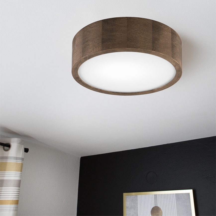 Brilagi - LED φωτιστικό οροφής CARVALHO 1xE27/15W/230V σε χρώμα δρυός/καρυδιάς Ø 27 εκ.