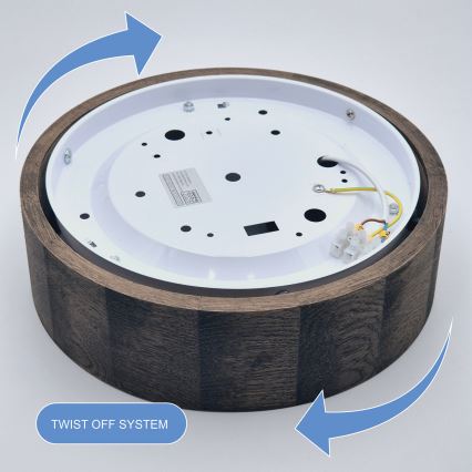 Brilagi - LED φωτιστικό οροφής CARVALHO 1xE27/15W/230V σε χρώμα δρυός/καρυδιάς Ø 27 εκ.
