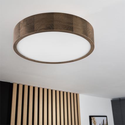 Brilagi - LED φωτιστικό οροφής CARVALHO 2xE27/15W/230V δρυς/καρυδιά διάμ. 37 εκ.
