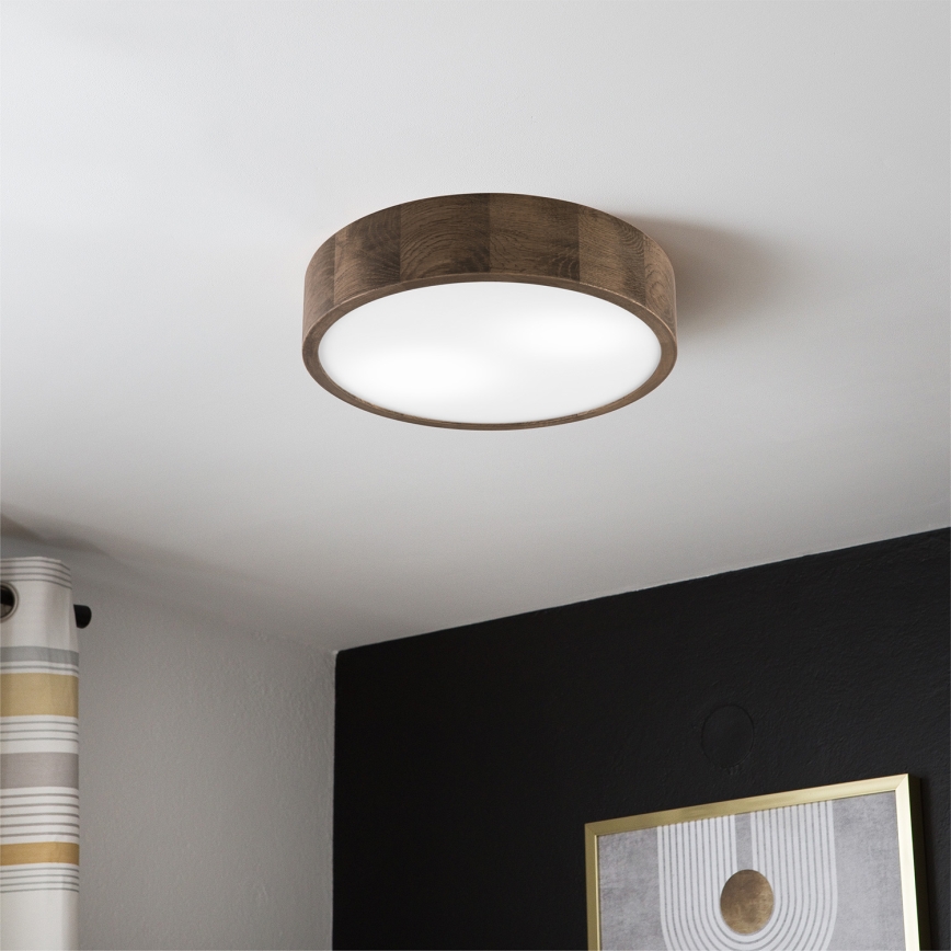 Brilagi - LED φωτιστικό οροφής CARVALHO 2xE27/15W/230V δρυς/καρυδιά διάμ. 37 εκ.