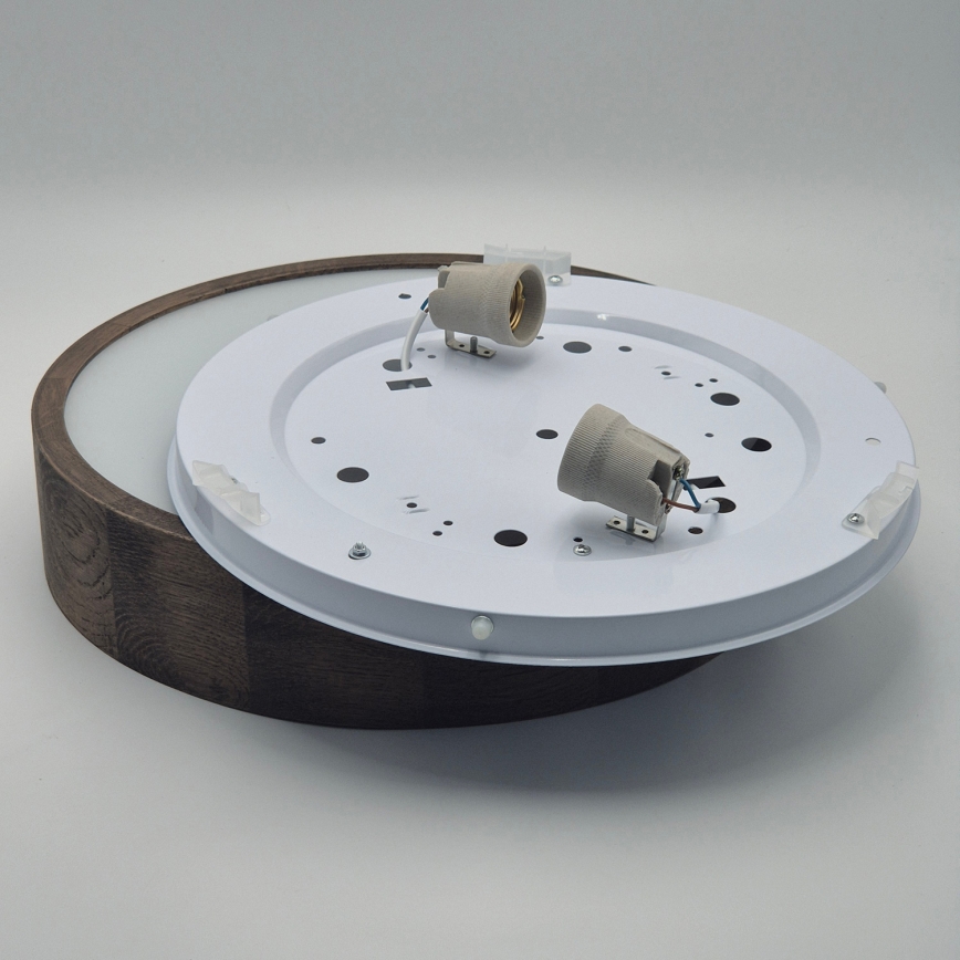 Brilagi - LED φωτιστικό οροφής CARVALHO 2xE27/15W/230V δρυς/καρυδιά διάμ. 37 εκ.