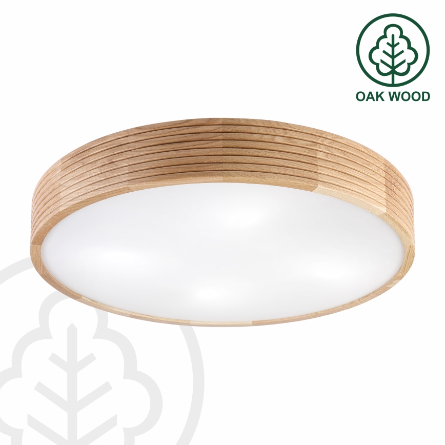Brilagi - LED φωτιστικό οροφής CARVALHO MODERN 4xE27/60W/230V σε απόχρωση δρυός, διάμ. 57,5 cm