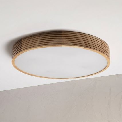 Brilagi - LED φωτιστικό οροφής CARVALHO MODERN 4xE27/60W/230V σε απόχρωση δρυός, διάμ. 57,5 cm