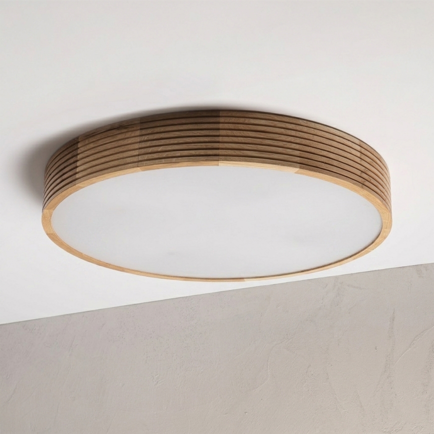 Brilagi - LED φωτιστικό οροφής CARVALHO MODERN 4xE27/60W/230V σε απόχρωση δρυός, διάμ. 57,5 cm