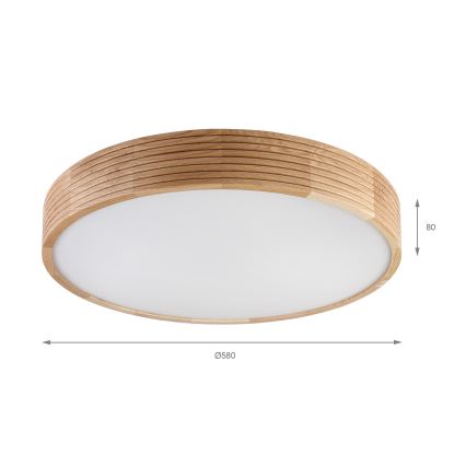 Brilagi - LED φωτιστικό οροφής CARVALHO MODERN 4xE27/60W/230V σε απόχρωση δρυός, διάμ. 57,5 cm