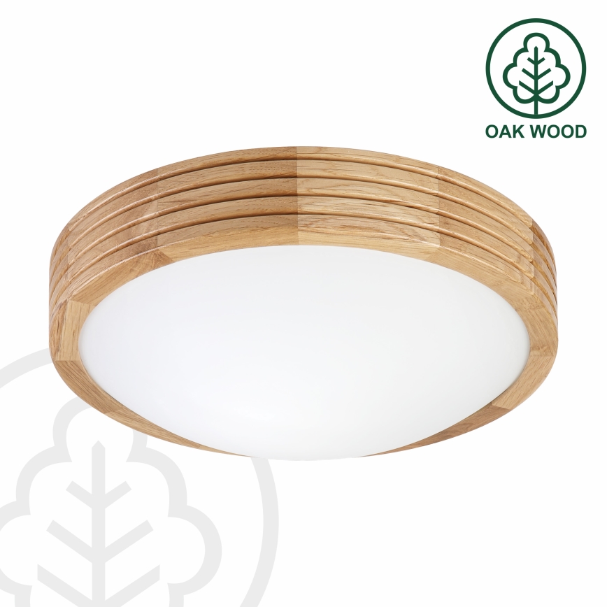 Brilagi - Φωτιστικό οροφής LED CARVALHO MODERN SLIM 1xE27/60W/230V διάμ. 27,5 cm σε απόχρωση δρυός