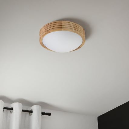 Brilagi - Φωτιστικό οροφής LED CARVALHO MODERN SLIM 1xE27/60W/230V διάμ. 27,5 cm σε απόχρωση δρυός