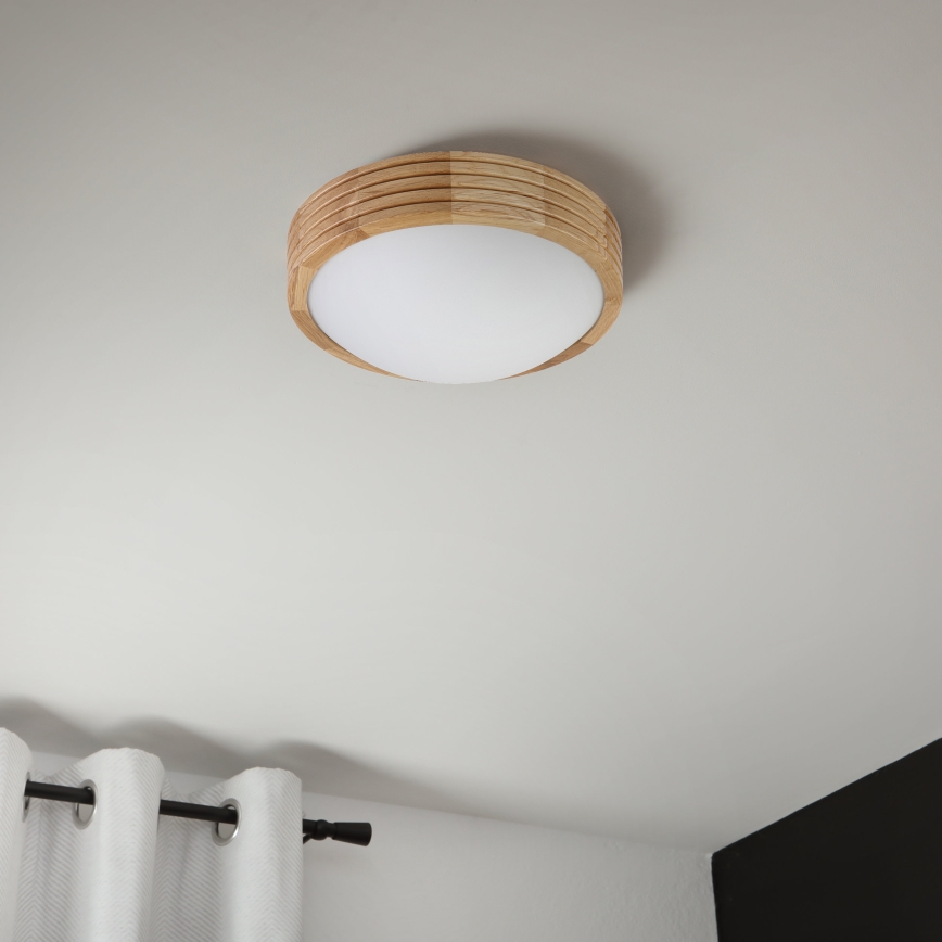 Brilagi - Φωτιστικό οροφής LED CARVALHO MODERN SLIM 1xE27/60W/230V διάμ. 27,5 cm σε απόχρωση δρυός
