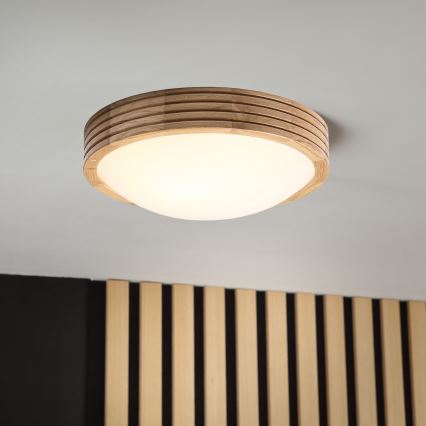 Brilagi - Φωτιστικό οροφής LED CARVALHO MODERN SLIM 1xE27/60W/230V διάμ. 27,5 cm σε απόχρωση δρυός