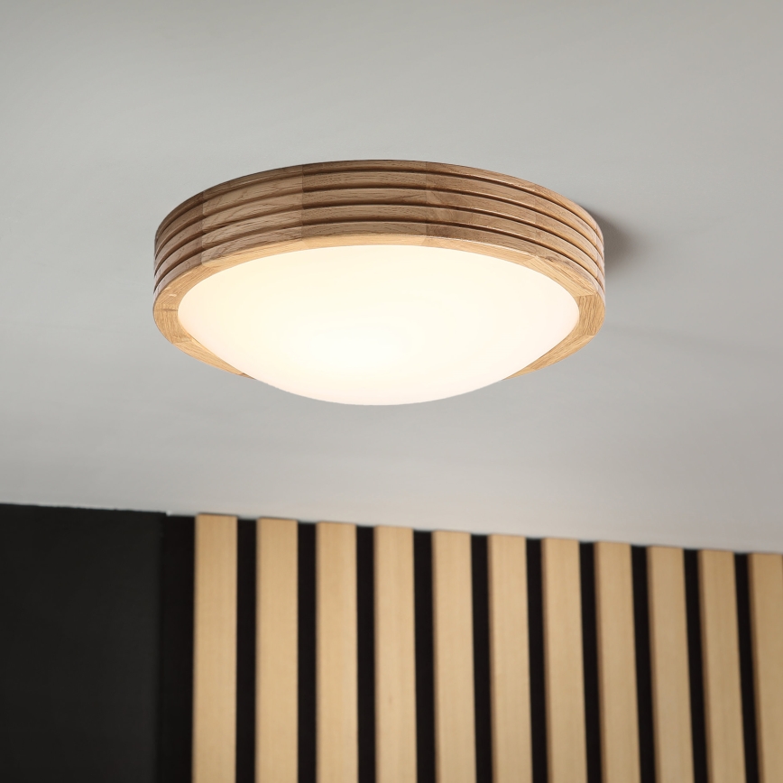 Brilagi - Φωτιστικό οροφής LED CARVALHO MODERN SLIM 1xE27/60W/230V διάμ. 27,5 cm σε απόχρωση δρυός