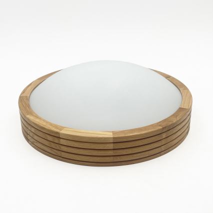 Brilagi - Φωτιστικό οροφής LED CARVALHO MODERN SLIM 1xE27/60W/230V διάμ. 27,5 cm σε απόχρωση δρυός