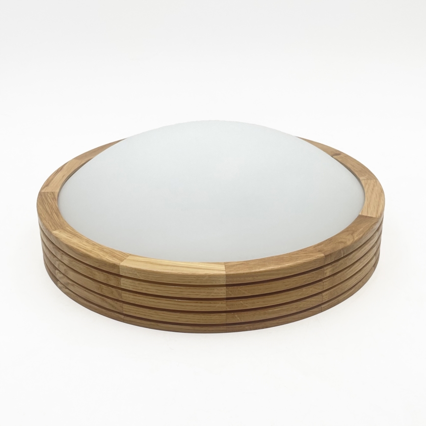 Brilagi - Φωτιστικό οροφής LED CARVALHO MODERN SLIM 1xE27/60W/230V διάμ. 27,5 cm σε απόχρωση δρυός