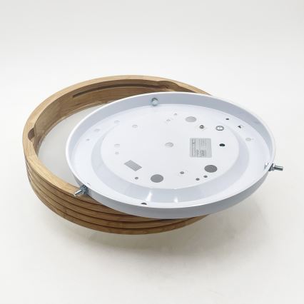 Brilagi - Φωτιστικό οροφής LED CARVALHO MODERN SLIM 1xE27/60W/230V διάμ. 27,5 cm σε απόχρωση δρυός