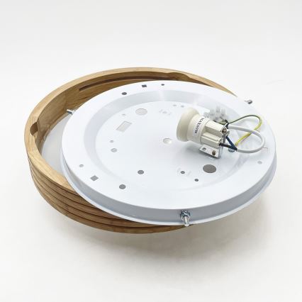 Brilagi - Φωτιστικό οροφής LED CARVALHO MODERN SLIM 1xE27/60W/230V διάμ. 27,5 cm σε απόχρωση δρυός