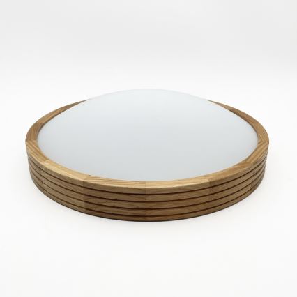Brilagi - LED φωτιστικό οροφής CARVALHO MODERN SLIM 2xE27/60W/230V, διάμετρος 37,5 cm, σε απόχρωση δρυός