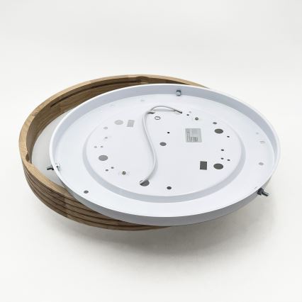 Brilagi - LED φωτιστικό οροφής CARVALHO MODERN SLIM 2xE27/60W/230V, διάμετρος 37,5 cm, σε απόχρωση δρυός