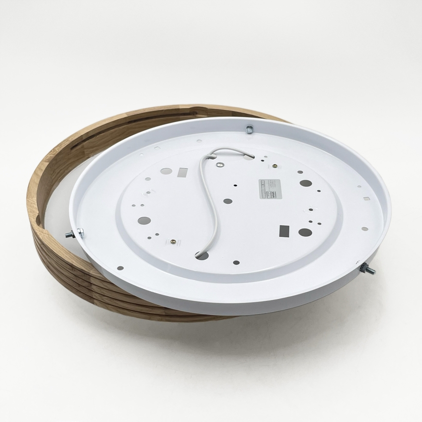 Brilagi - LED φωτιστικό οροφής CARVALHO MODERN SLIM 2xE27/60W/230V, διάμετρος 37,5 cm, σε απόχρωση δρυός