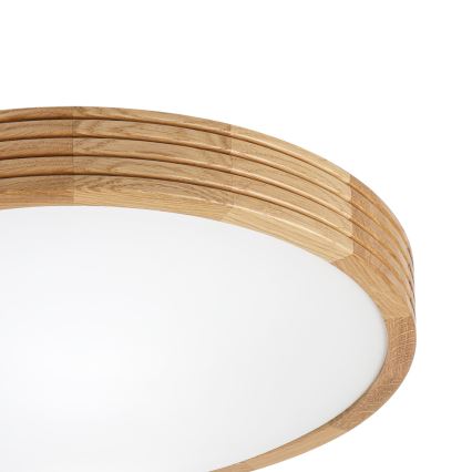 Brilagi - LED φωτιστικό οροφής CARVALHO MODERN SLIM 2xE27/60W/230V, διάμετρος 37,5 cm, σε απόχρωση δρυός
