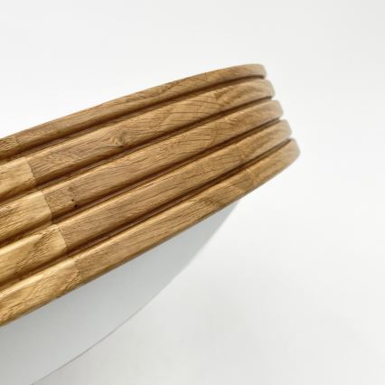 Brilagi - LED φωτιστικό οροφής CARVALHO MODERN SLIM 2xE27/60W/230V, διάμετρος 37,5 cm, σε απόχρωση δρυός