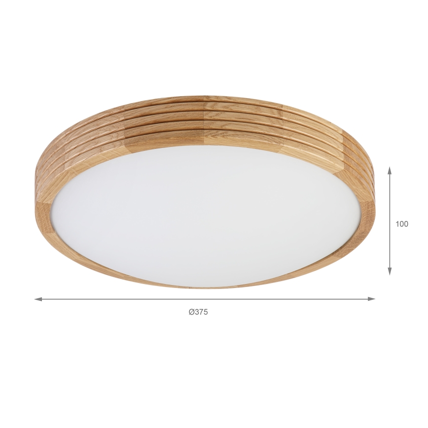 Brilagi - LED φωτιστικό οροφής CARVALHO MODERN SLIM 2xE27/60W/230V, διάμετρος 37,5 cm, σε απόχρωση δρυός
