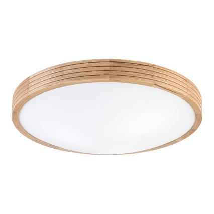 Brilagi - Φωτιστικό οροφής LED CARVALHO MODERN SLIM 3xE27/60W/230V, διάμ. 47,5 cm, σε απόχρωση δρυός