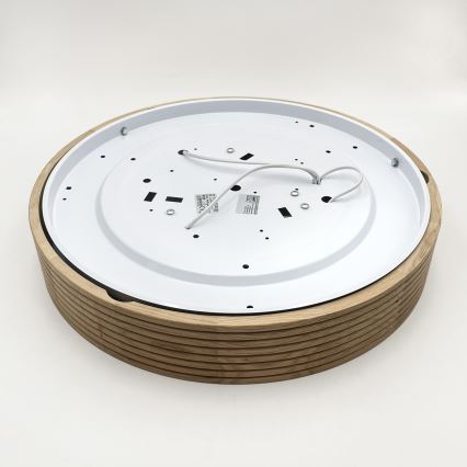 Brilagi - Φωτιστικό οροφής LED CARVALHO MODERN SLIM 3xE27/60W/230V, διάμ. 47,5 cm, σε απόχρωση δρυός