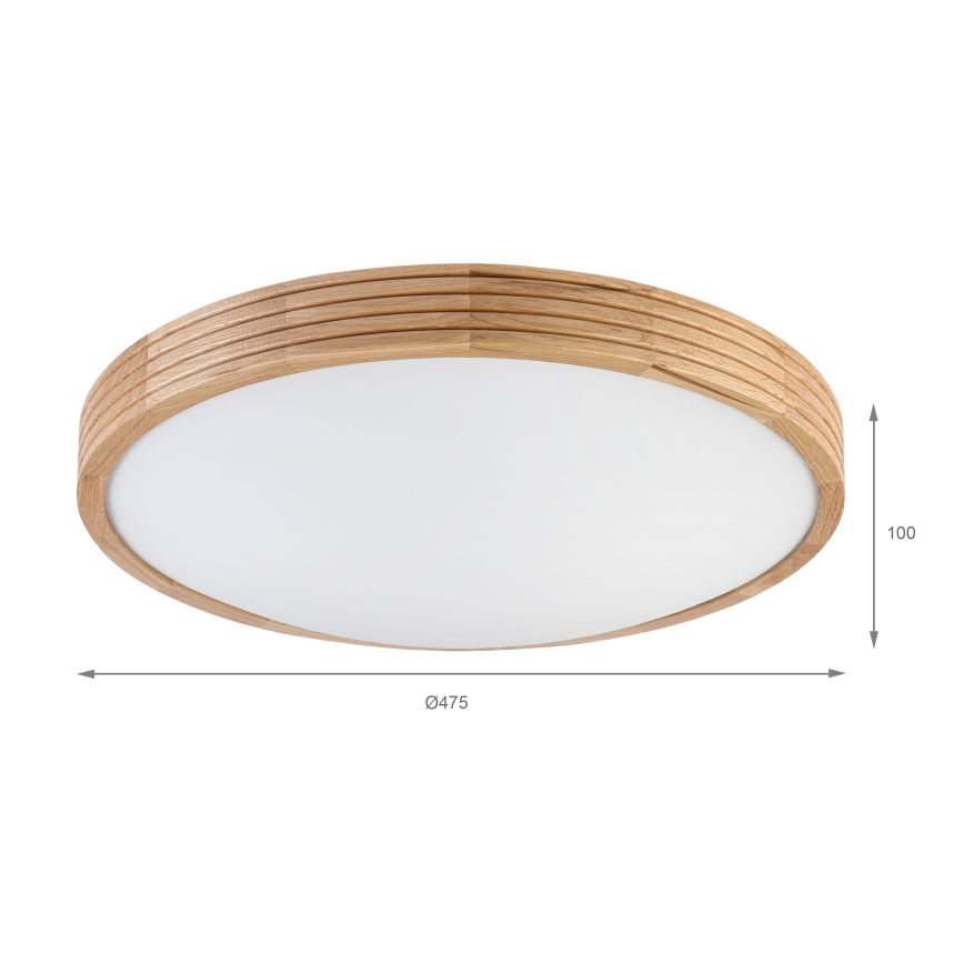 Brilagi - Φωτιστικό οροφής LED CARVALHO MODERN SLIM 3xE27/60W/230V, διάμ. 47,5 cm, σε απόχρωση δρυός