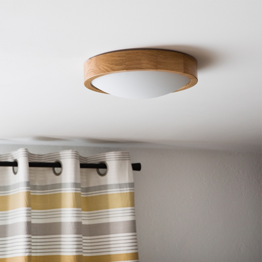 Brilagi - LED φωτιστικό οροφής CARVALHO SLIM 1xE27/15W/230V, απόχρωση δρυός, Ø 27 εκ.