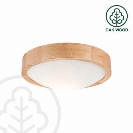 Brilagi - LED φωτιστικό οροφής CARVALHO SLIM 1xE27/15W/230V, απόχρωση δρυός, Ø 27 εκ.