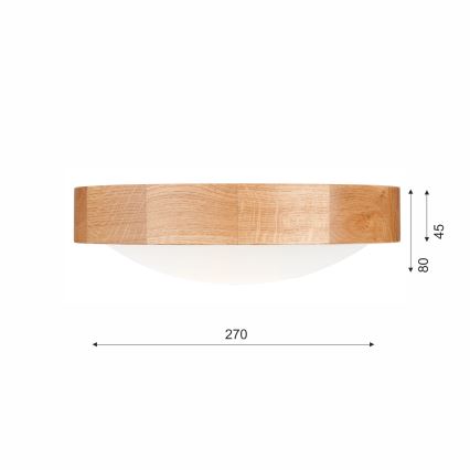 Brilagi - LED φωτιστικό οροφής CARVALHO SLIM 1xE27/15W/230V, απόχρωση δρυός, Ø 27 εκ.