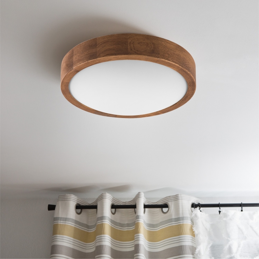 Brilagi - LED φωτιστικό οροφής CARVALHO SLIM 1xE27/15W/230V σε φινίρισμα δρυς/κερασιά, Ø 27 εκ.