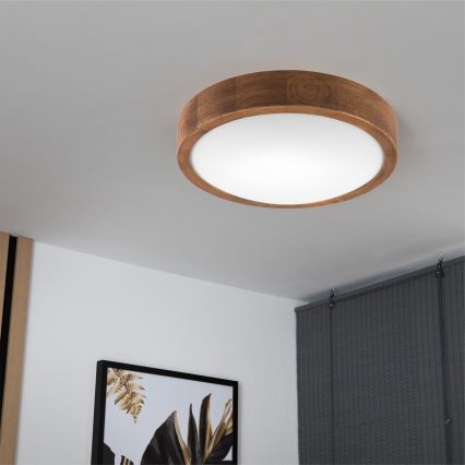 Brilagi - LED φωτιστικό οροφής CARVALHO SLIM 1xE27/15W/230V σε φινίρισμα δρυς/κερασιά, Ø 27 εκ.