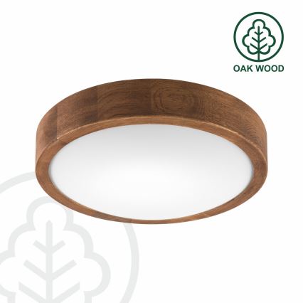 Brilagi - LED φωτιστικό οροφής CARVALHO SLIM 1xE27/15W/230V σε φινίρισμα δρυς/κερασιά, Ø 27 εκ.