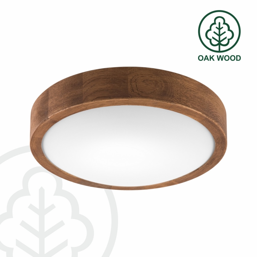 Brilagi - LED φωτιστικό οροφής CARVALHO SLIM 1xE27/15W/230V σε φινίρισμα δρυς/κερασιά, Ø 27 εκ.