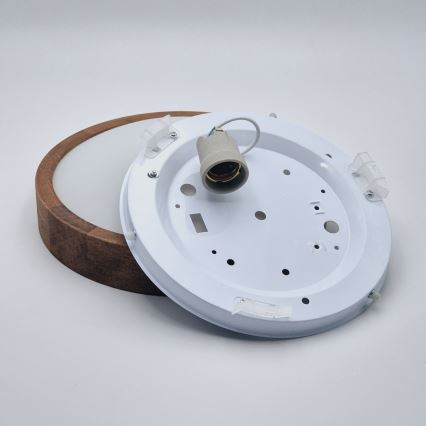 Brilagi - LED φωτιστικό οροφής CARVALHO SLIM 1xE27/15W/230V σε φινίρισμα δρυς/κερασιά, Ø 27 εκ.