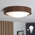 BRILAGI - LED φωτιστικό οροφής CARVALHO SLIM 1xE27/15W/230V βελανιδιά-καρυδιά Ø 27 cm