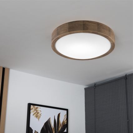 Brilagi - LED φωτιστικό οροφής CARVALHO SLIM 1xE27/15W/230V βελανιδιά-καρυδιά Ø 27 cm