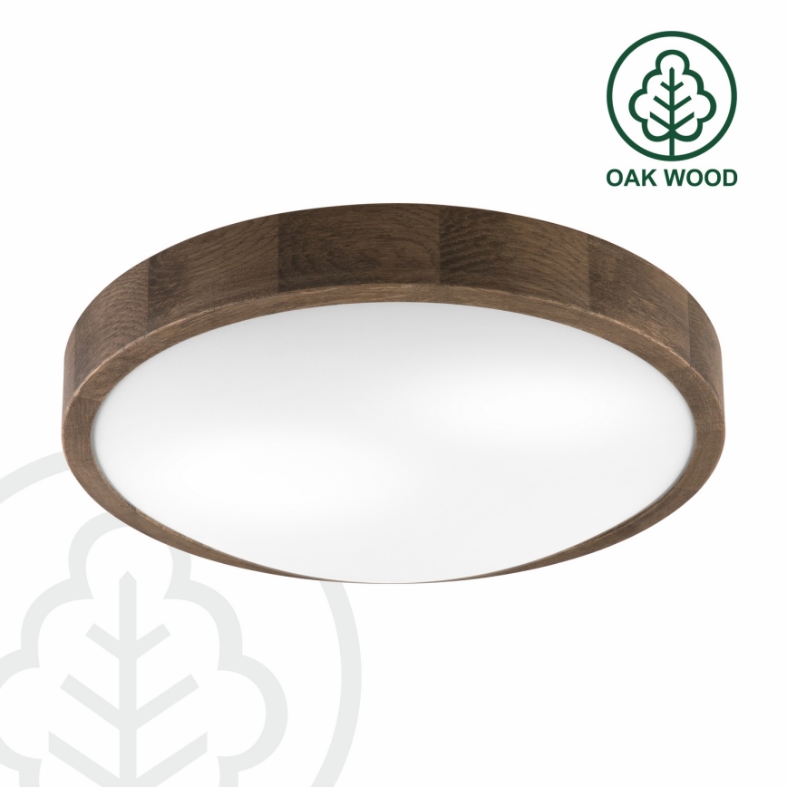 Brilagi - LED φωτιστικό οροφής CARVALHO SLIM 2xE27/15W/230V σε απόχρωση δρυός/καρυδιάς, Ø 37 εκ.