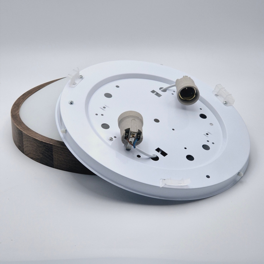 Brilagi - LED φωτιστικό οροφής CARVALHO SLIM 2xE27/15W/230V σε απόχρωση δρυός/καρυδιάς, Ø 37 εκ.